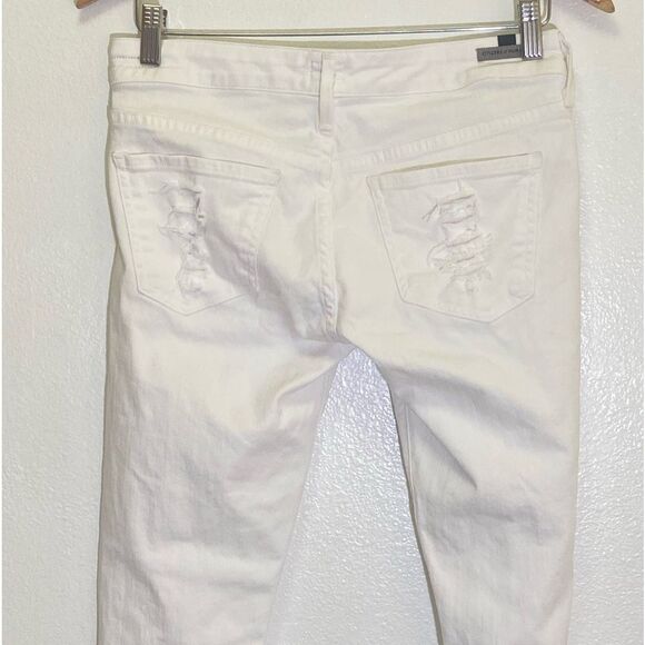 Citizens of Humanity - White Racer Skinny Leggings Frayed Destroyed - size 28 - Picture 8 of 8